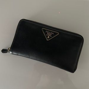 Black Prada Saffiano Wallet